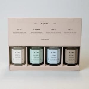 M of WG Candles 4 Piece Set Meridian Collection 3.8 oz Each Makers Of Wax Goods